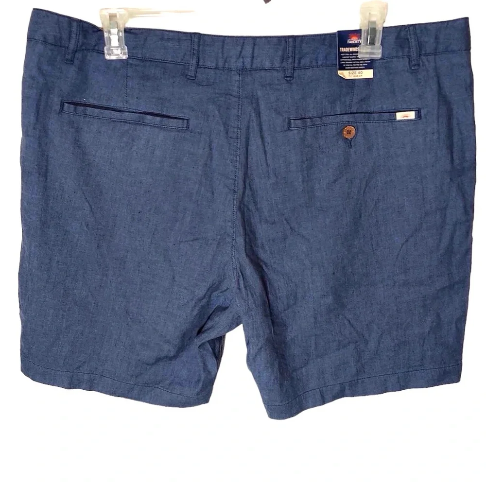 Faherty Tradewinds Mens Linen Blend Blue Shorts Size 40 X 7.5